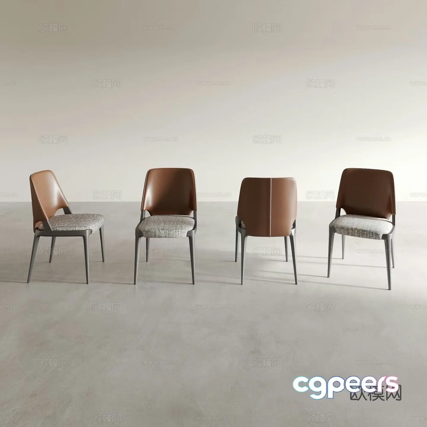 Italian dining chair tea chair leisure chair 3d model