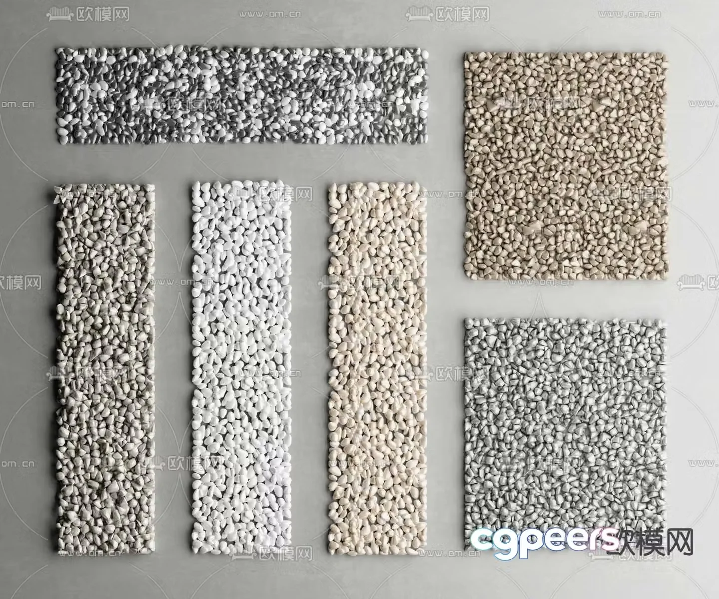 Pebbles gravel 3d model