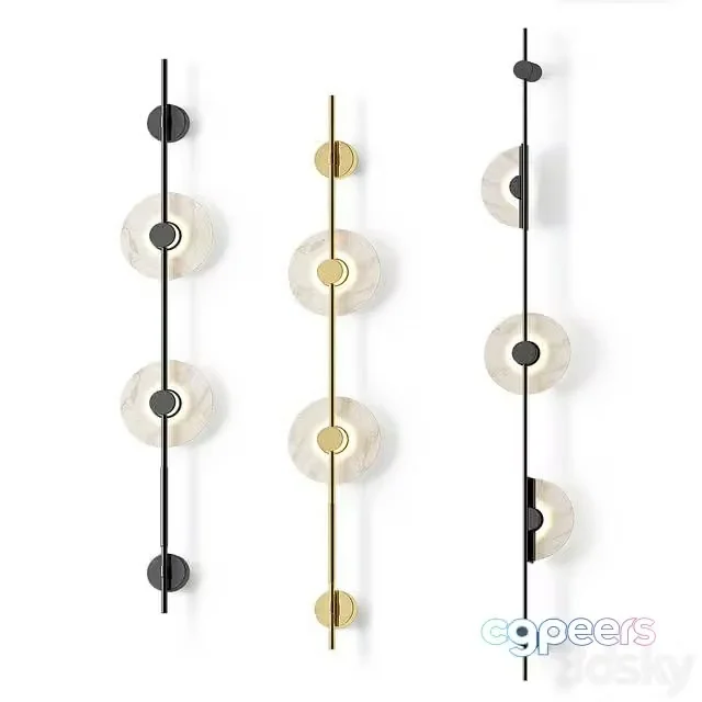 3ds Max Free – Alabaster Orb Vertical Wall Sconce