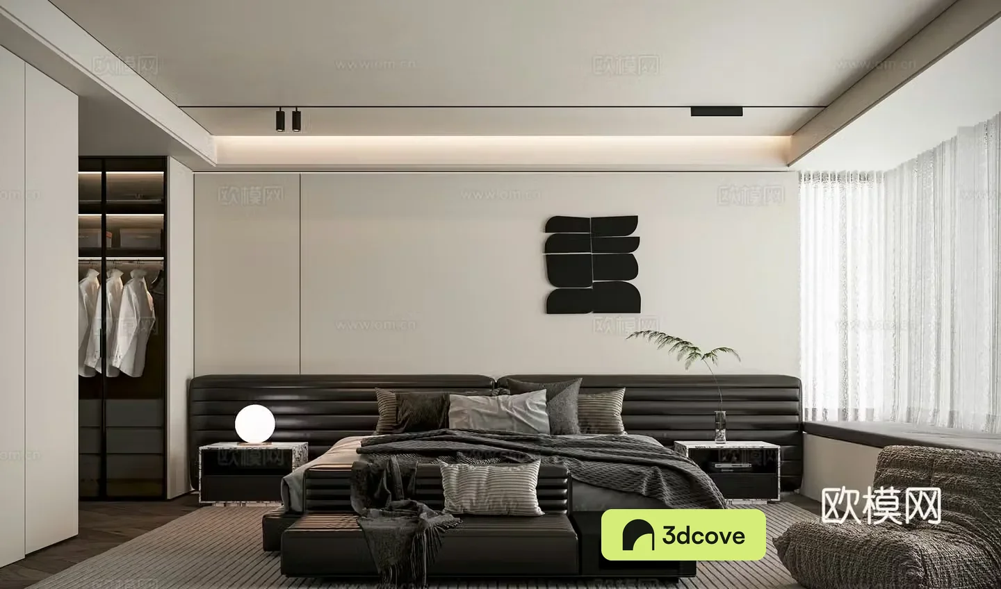 Modern minimalist bedroom