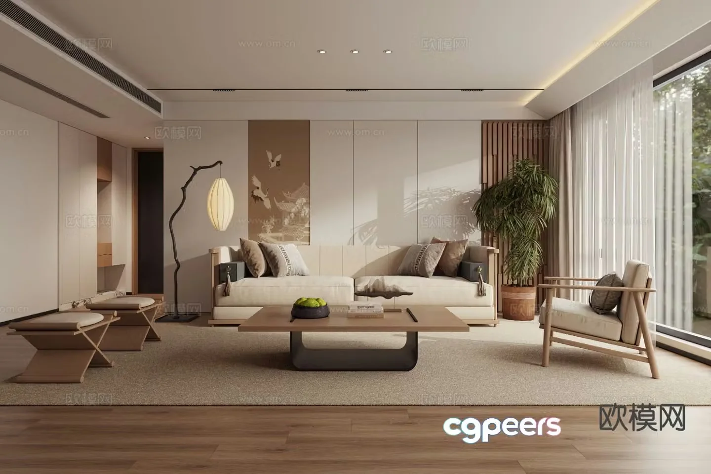 New Chinese style living room 3d model