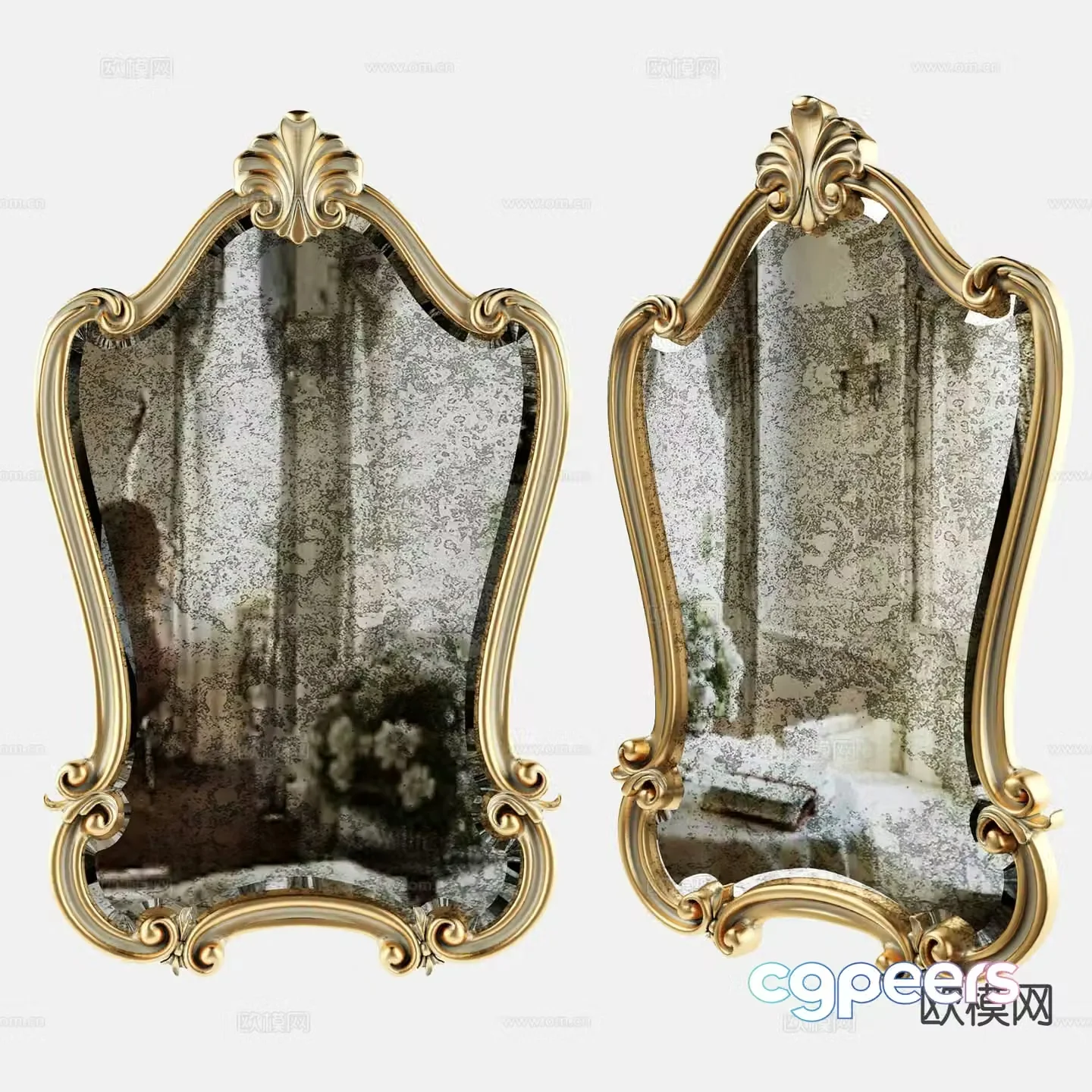French mirror decorative mirror hanging mirror 3d model