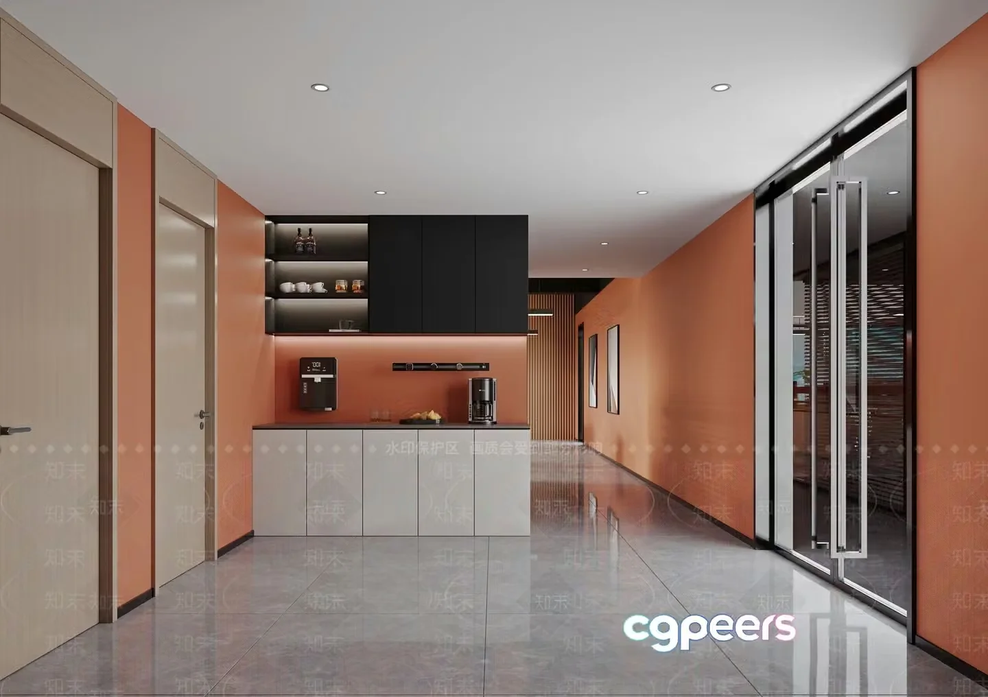 Modern Office Space 3D Model – 4121 – VRAY Render