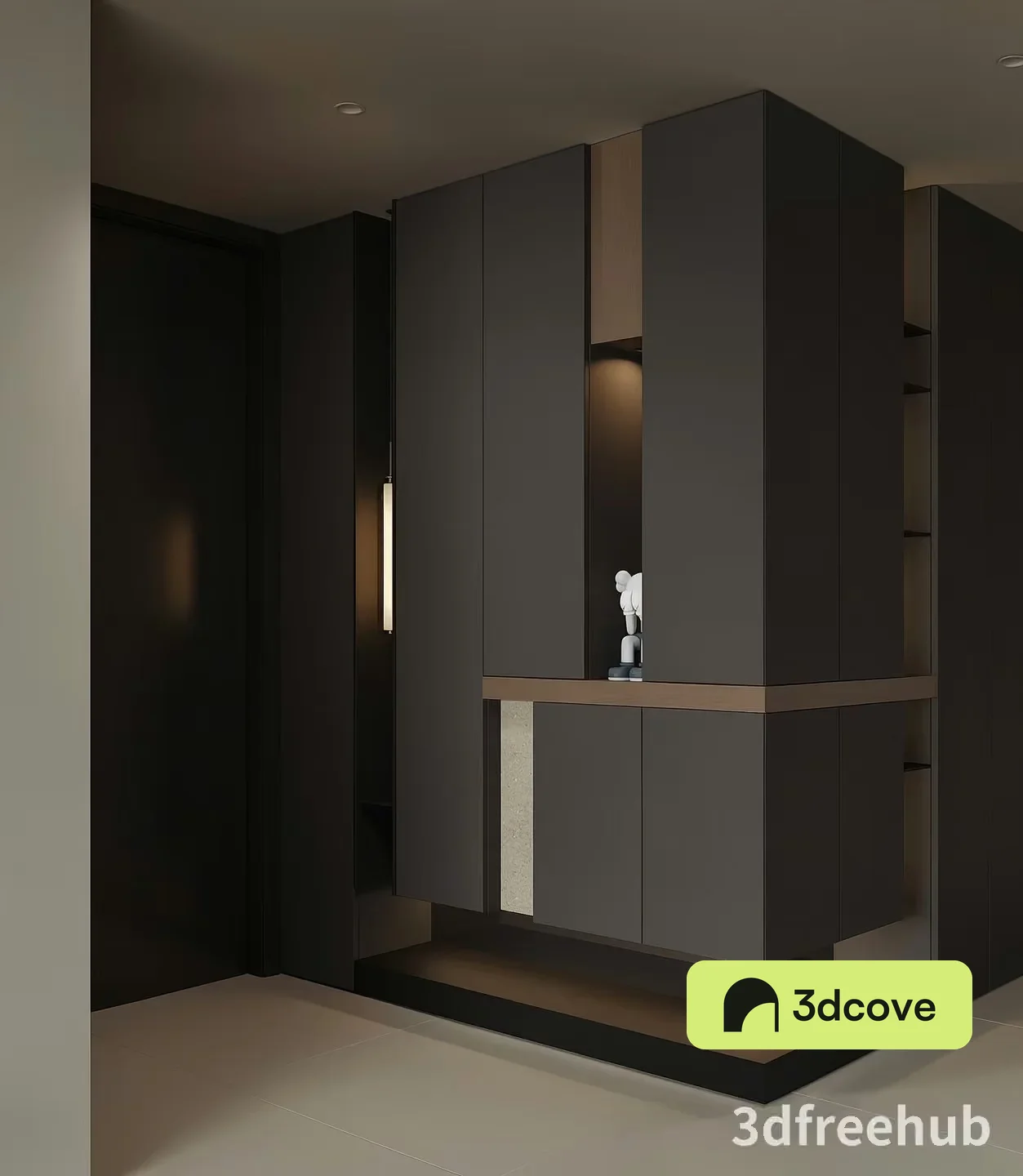 Modern Dark Wood Cabinet