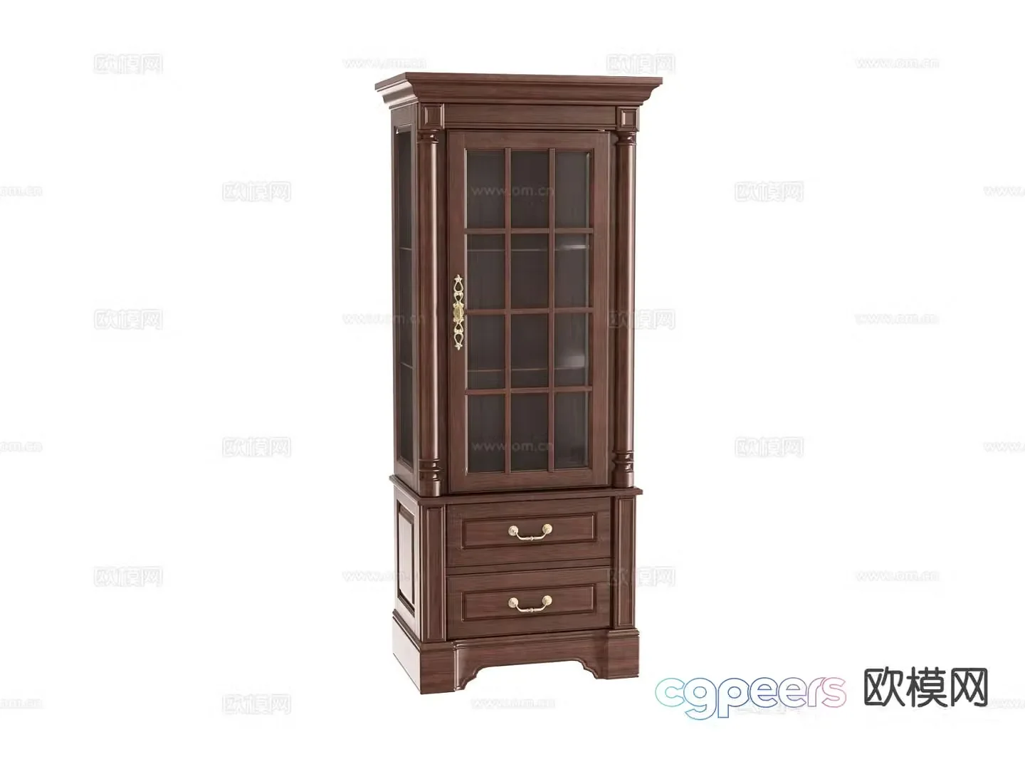 American sideboard hall cabinet 3d model
