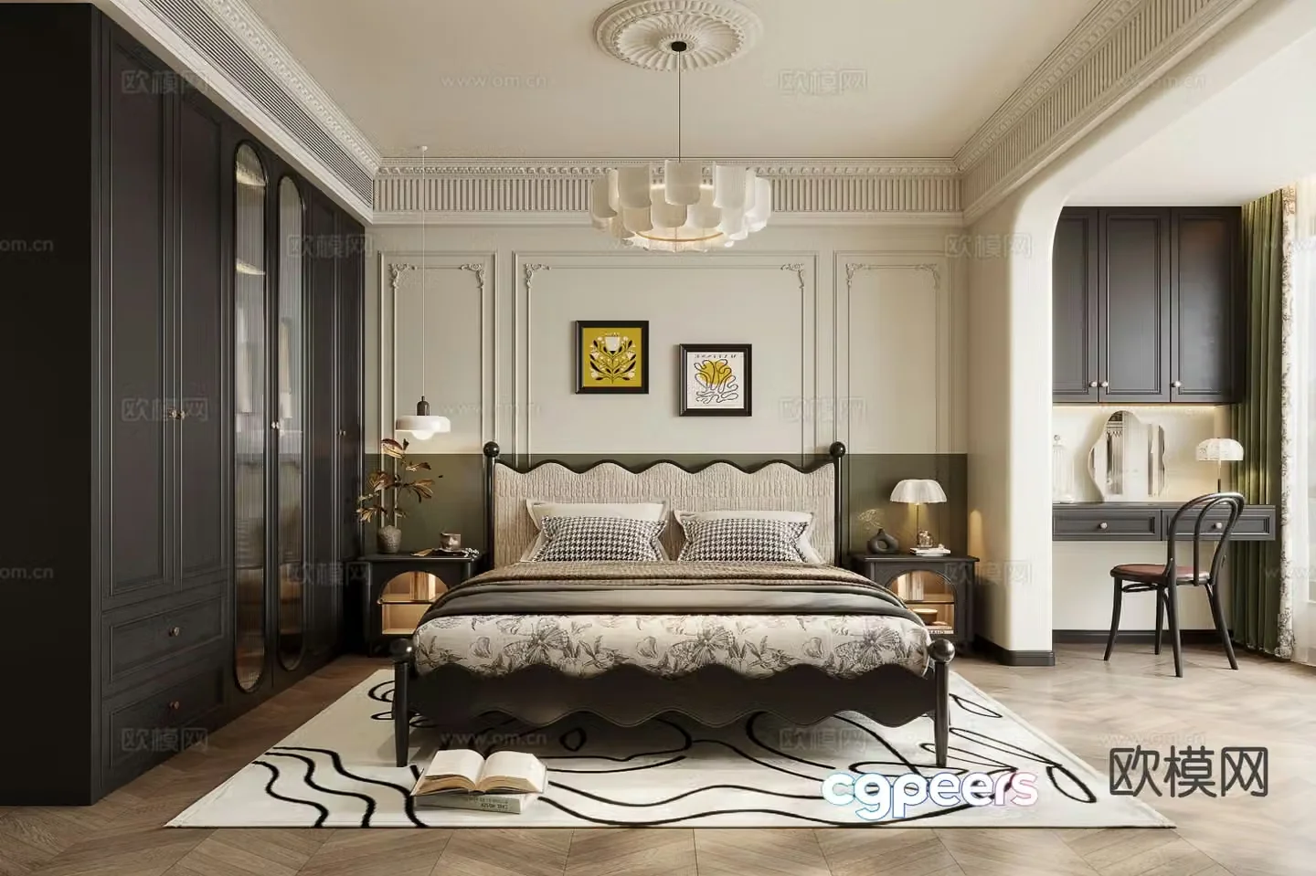 French bedroom master bedroom 3d model