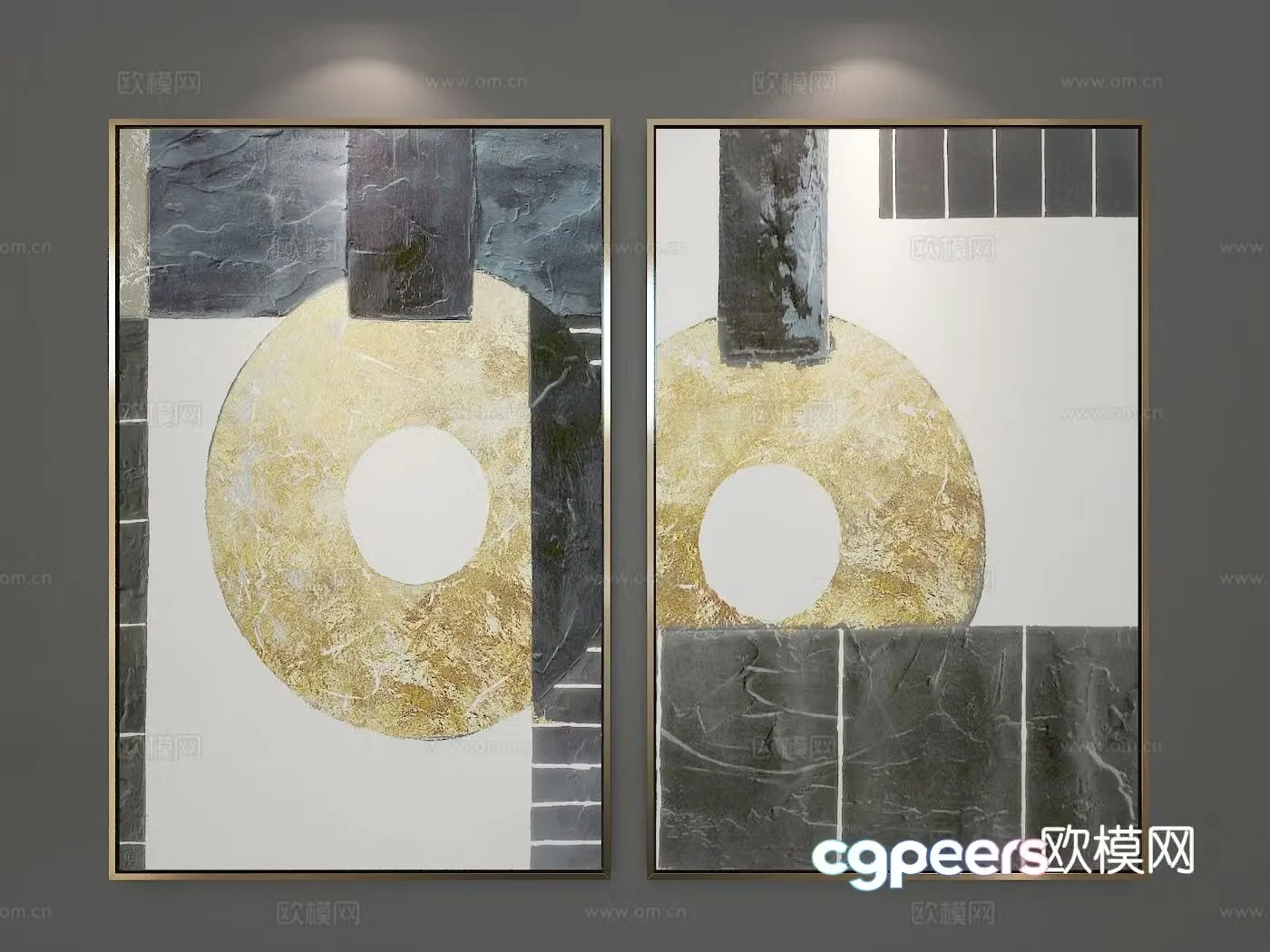 Texture painting decorative painting hanging painting 3d model