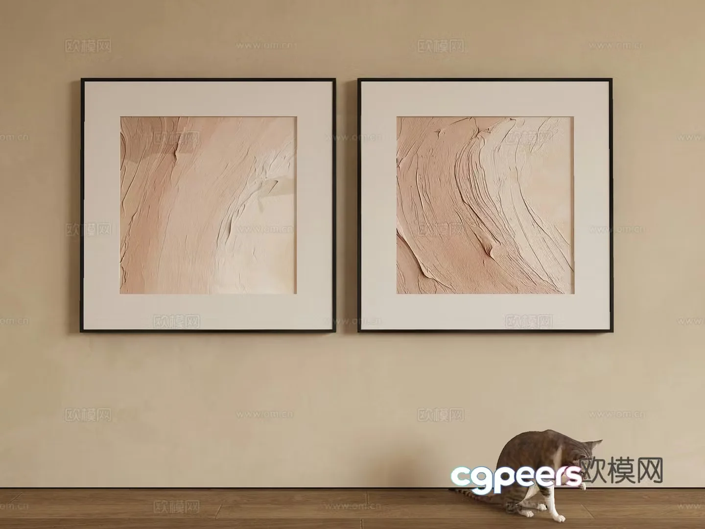 Modern decorative painting Texture painting 3d model