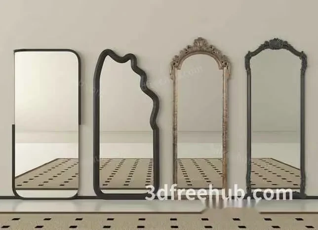 Four Mirrors 3D Model – 18562 – VRAY Render