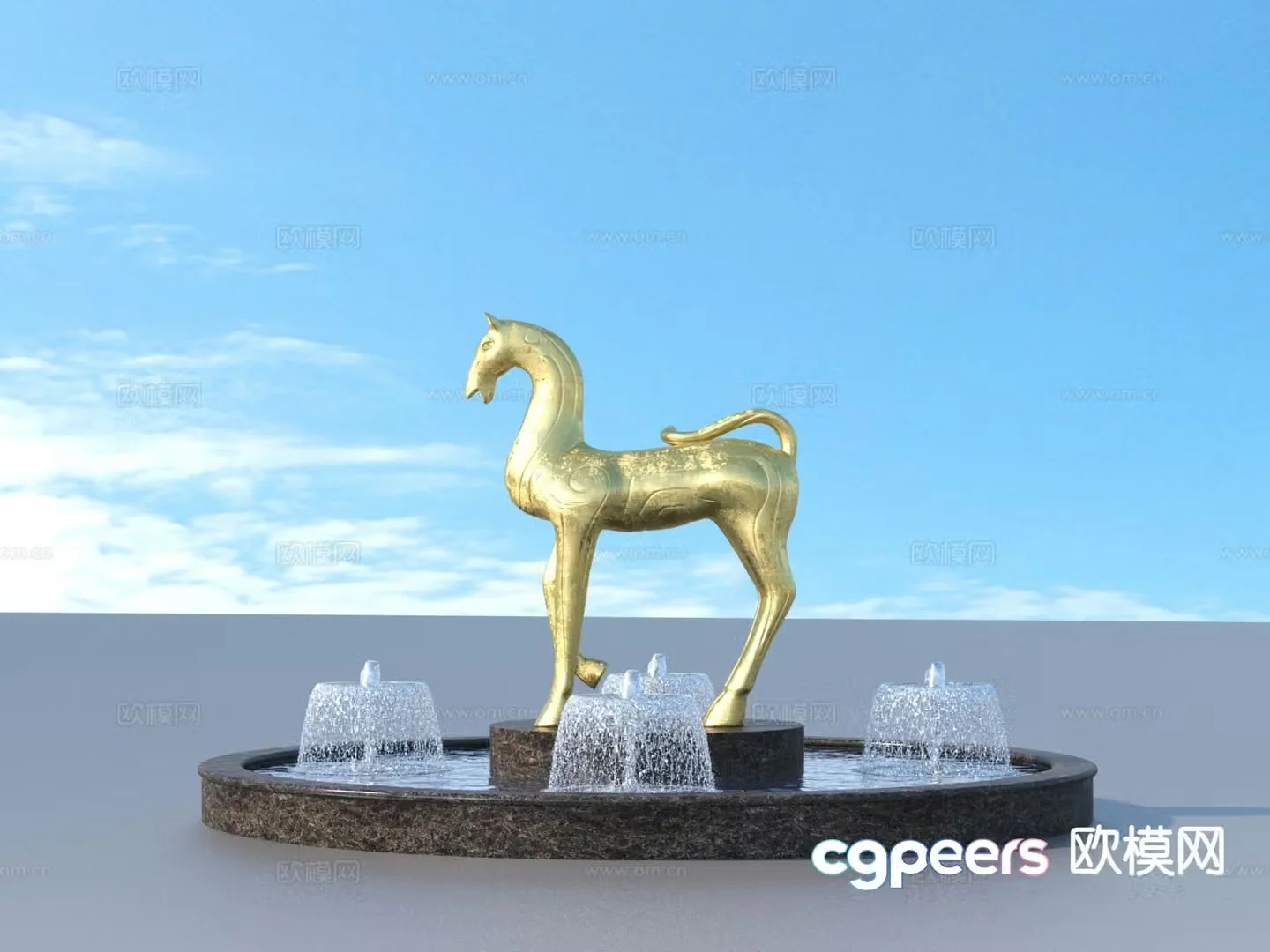 Urban Sculpture Waterscape Sketch Landscape Sculpture 3D Model