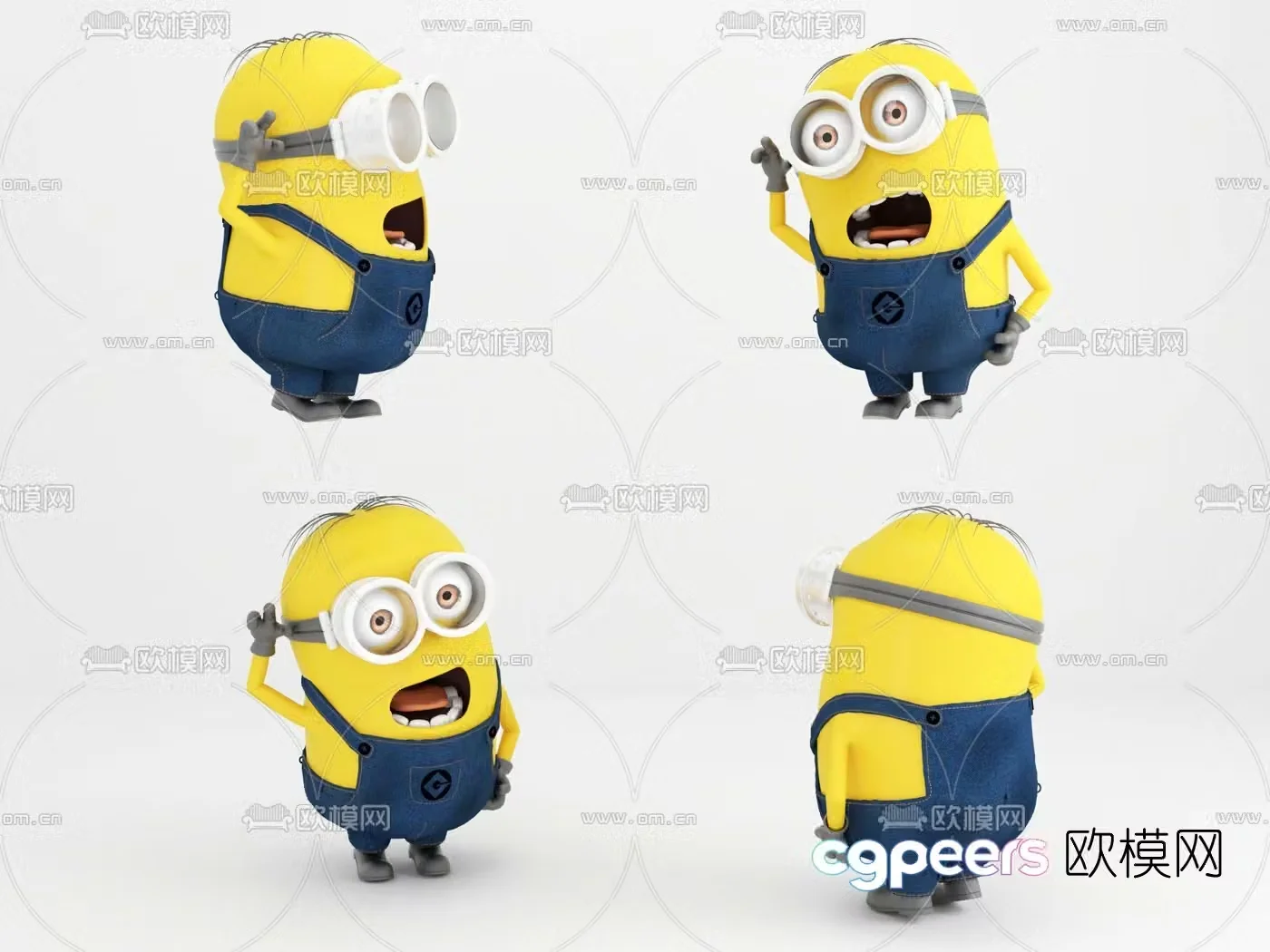 Modern minion doll toy 3d model