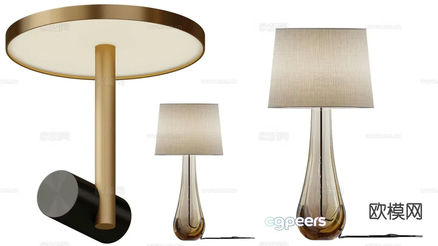 European desk lamp creative desk lamp 3d model