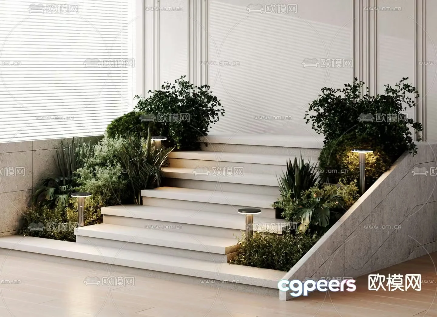 plant pile ladder landscaping 3d model