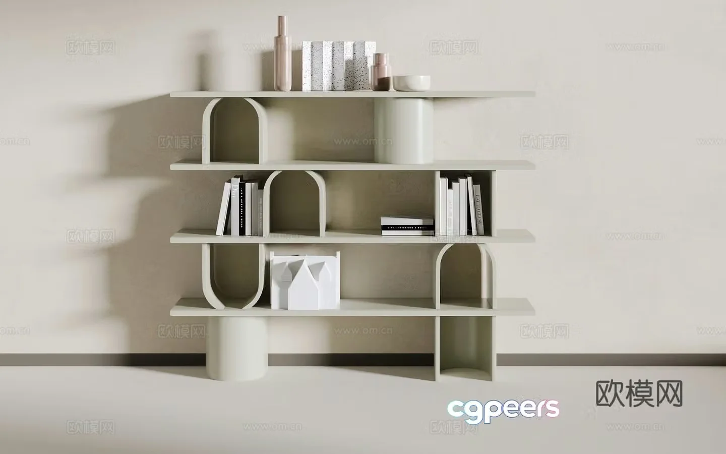 Simple bookshelf 3D model