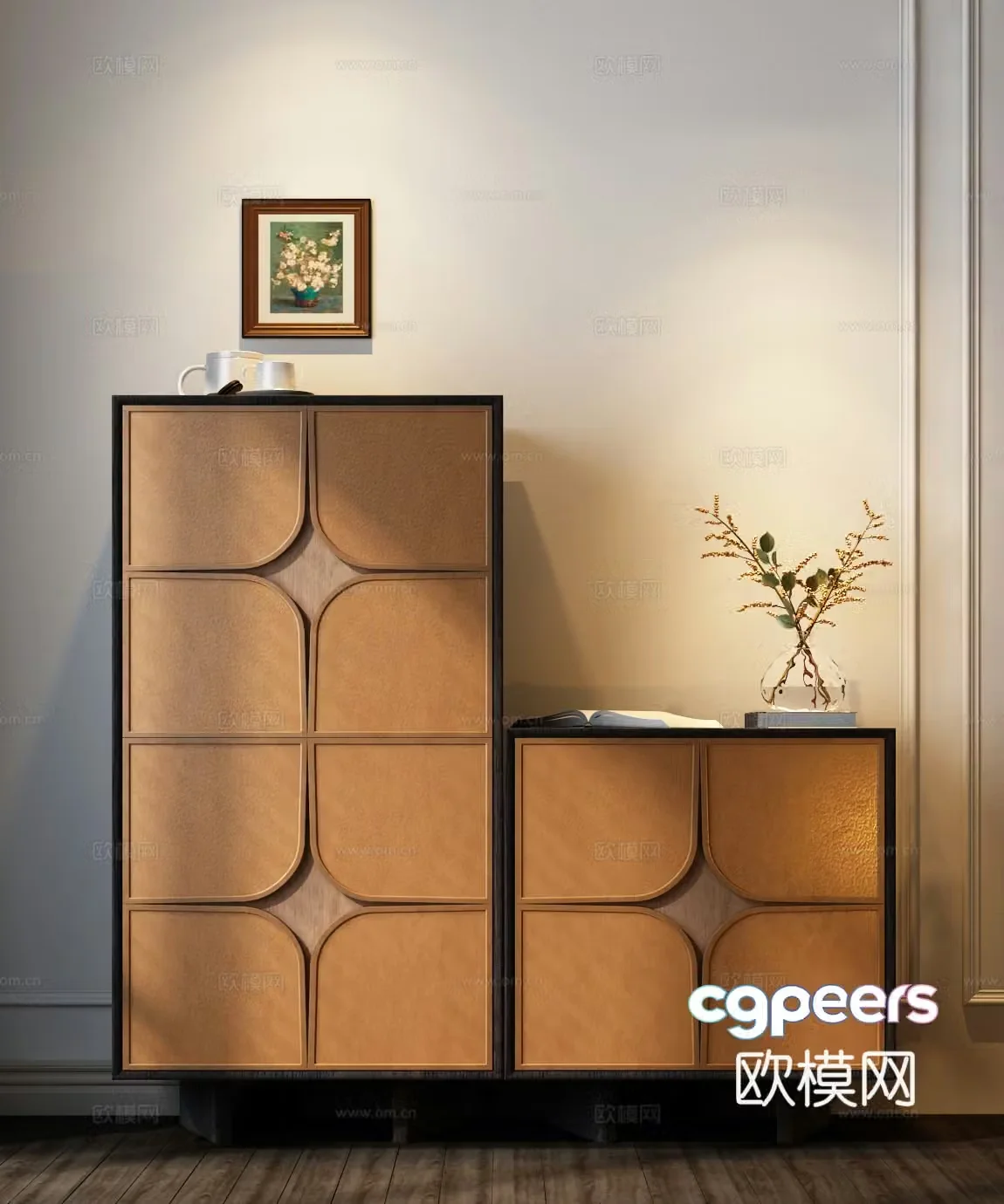 Modern chest of drawers decorative cabinet 3d model