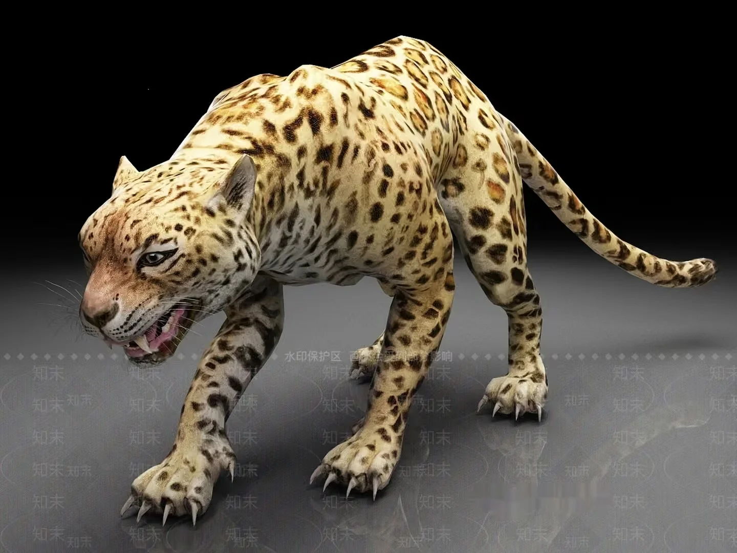A Leopard Statue 3D Model – 23202 – VRAY Render