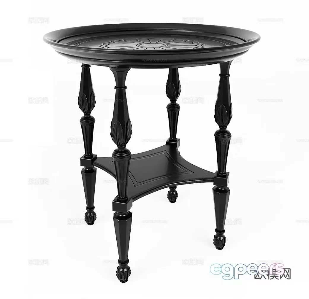 American side table simple European side table European side table retro side table classic side table bedside table 3D model