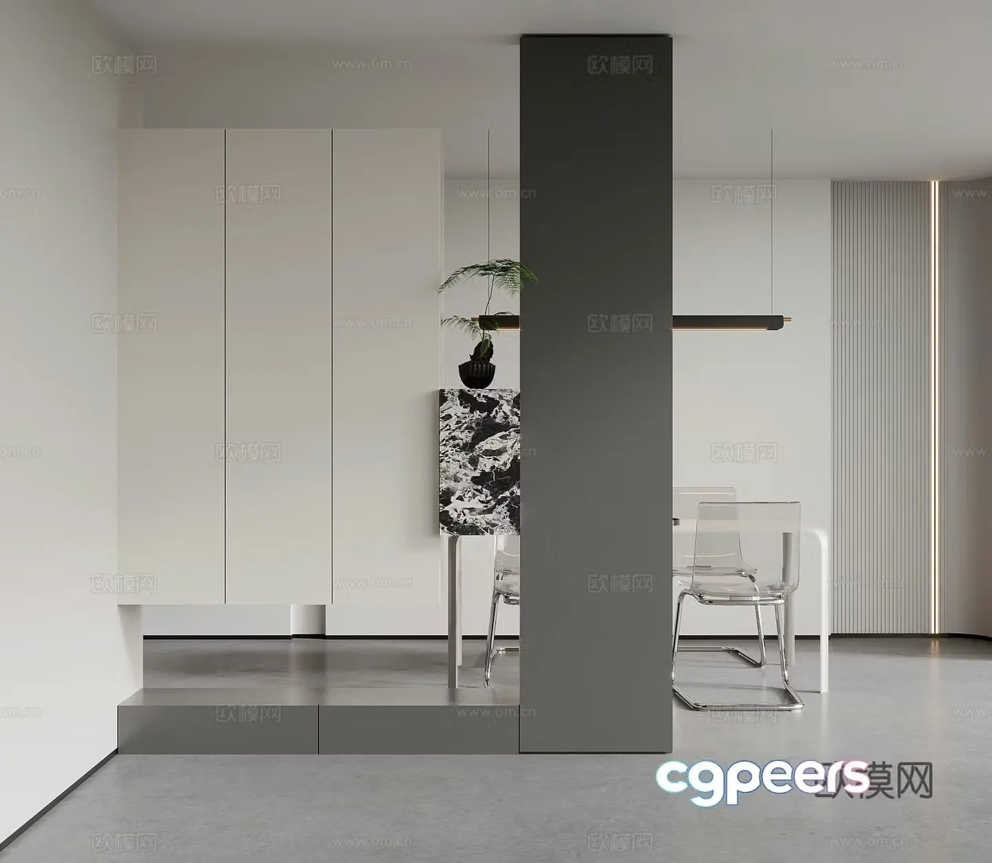Modern simple entrance hall entrance hall cabinet 3D model