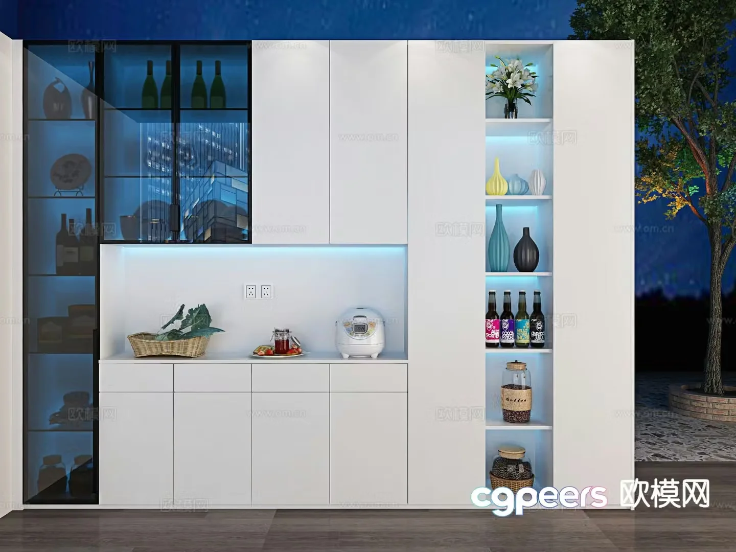 Modern sideboard wine cabinet 3d model
