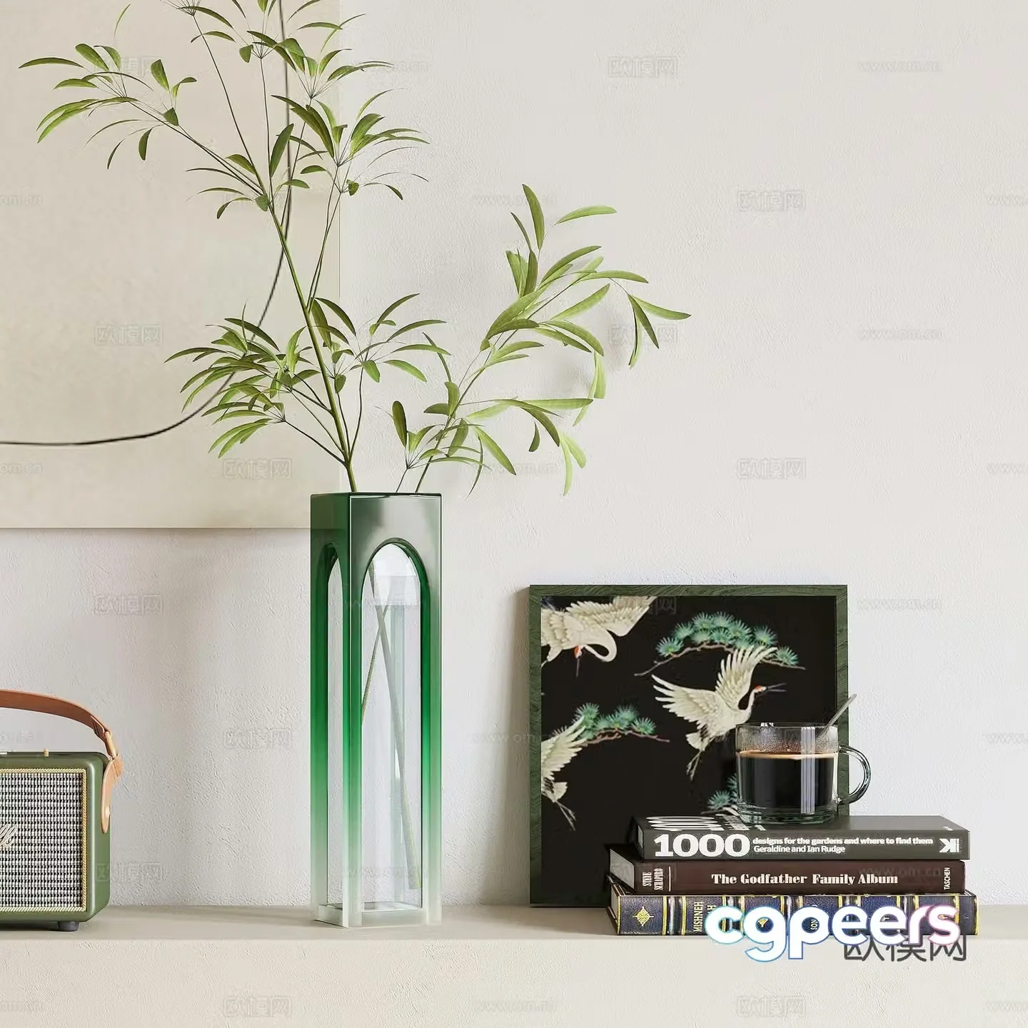 Chinese green plant ornaments 3D model