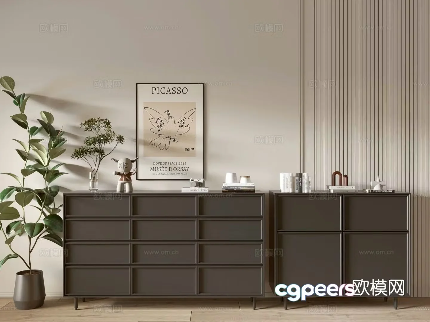 Modern entryway cabinet 3d model