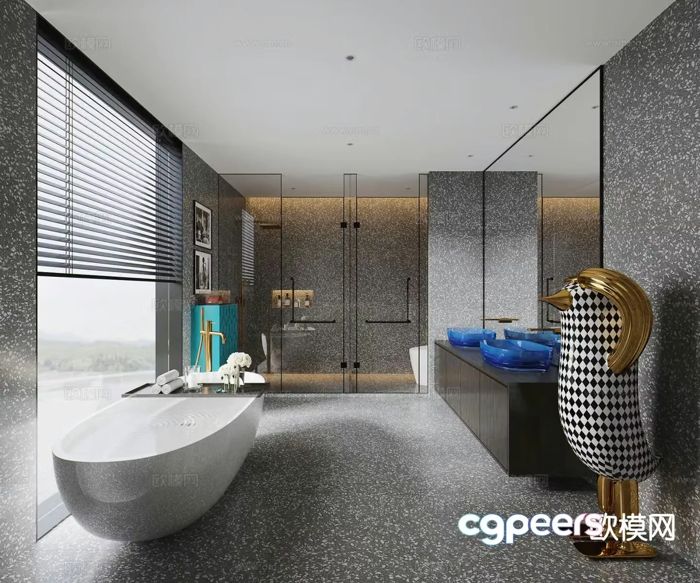 Modern bathroom bathroom 3d model