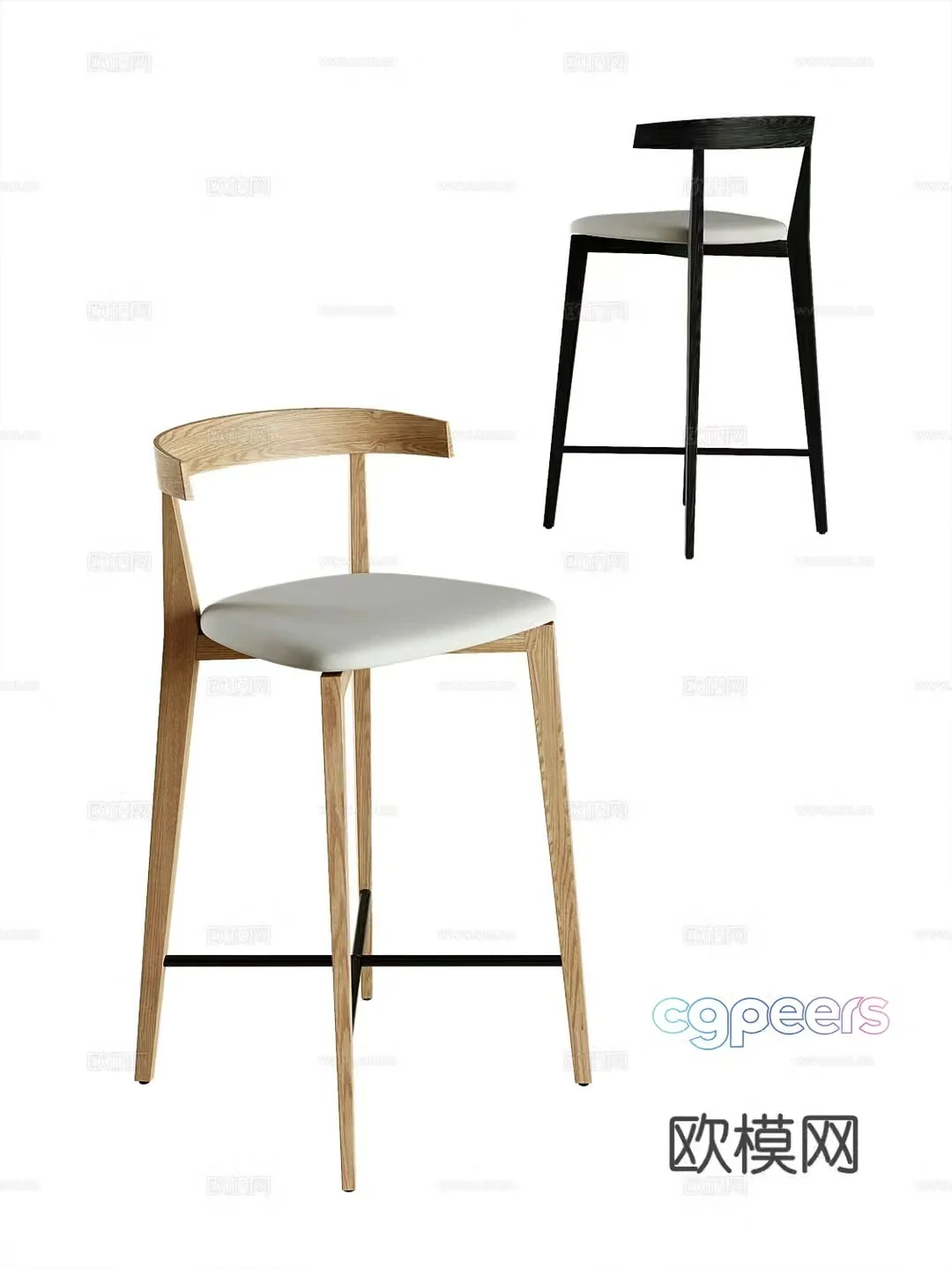 Modern bar stool bar stool high stool 3d model