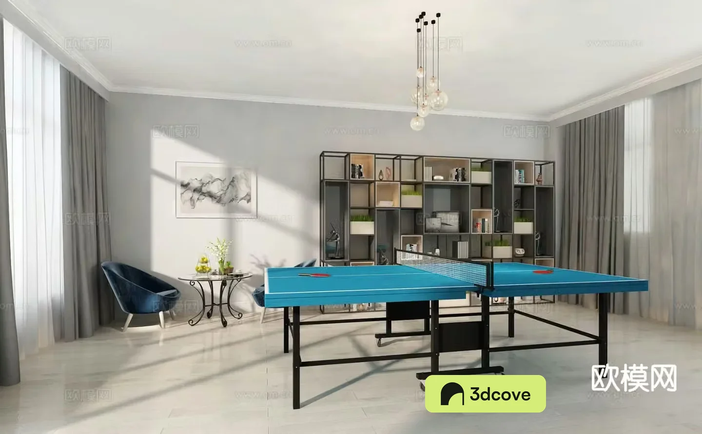 Modern table tennis room leisure area
