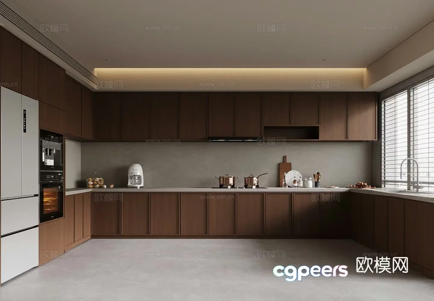 Middle style kitchen 3d model