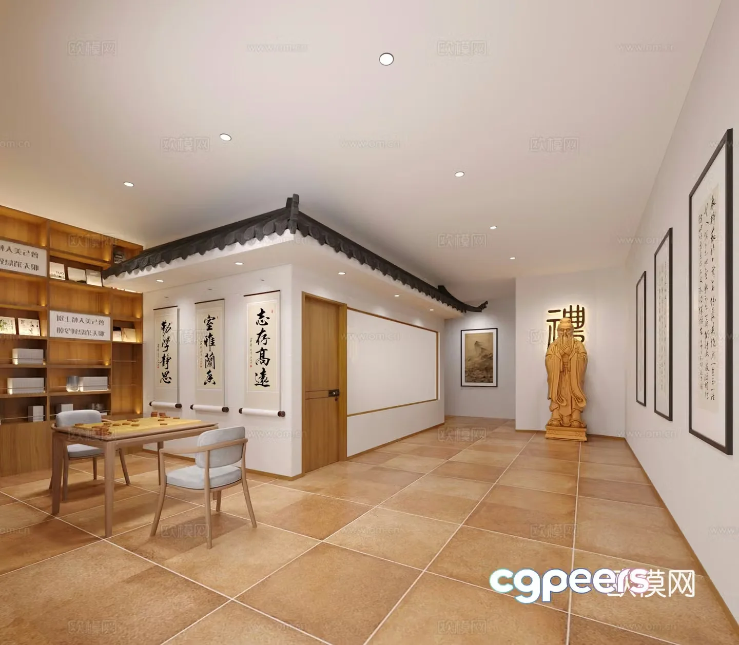 New Chinese Confucius School 3D Model