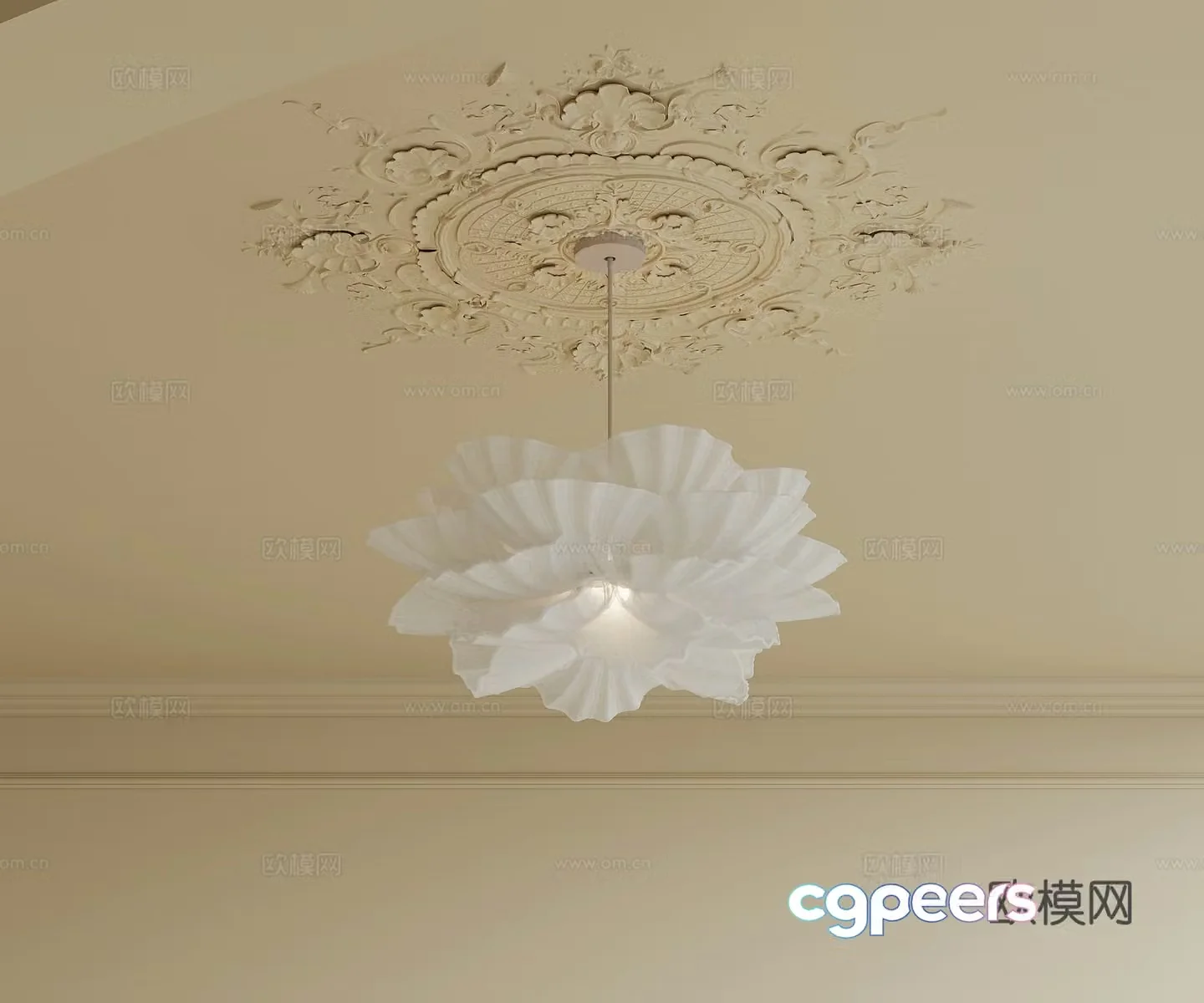 Chandelier French Cream Style Chandelier Decorative Chandelier Art Chandelier 3D Model