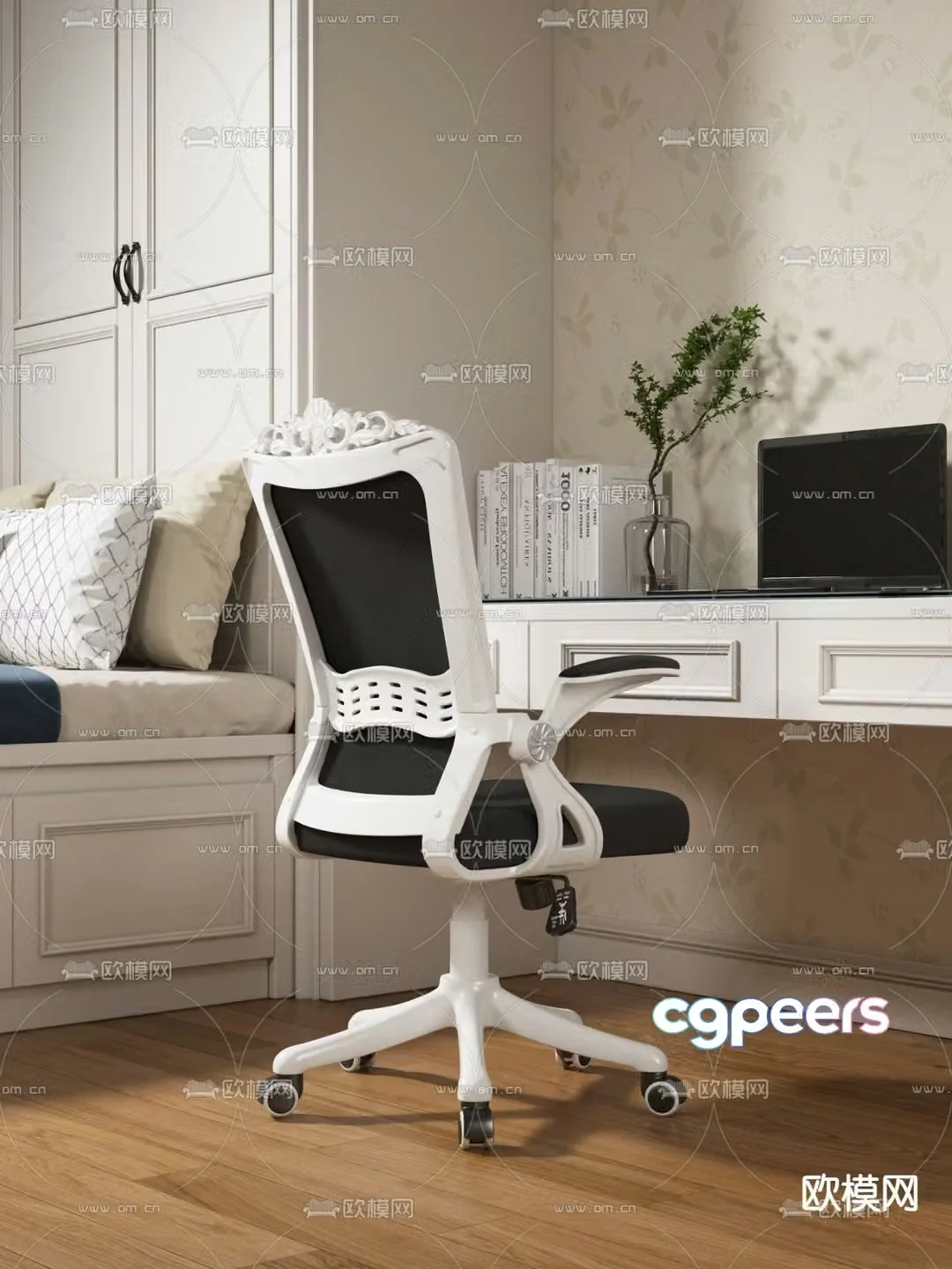 Mesh office chair shift chair staff chair 3D model