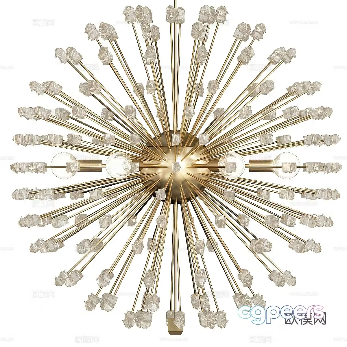 Modern light luxury spherical decorative chandelier 3d model