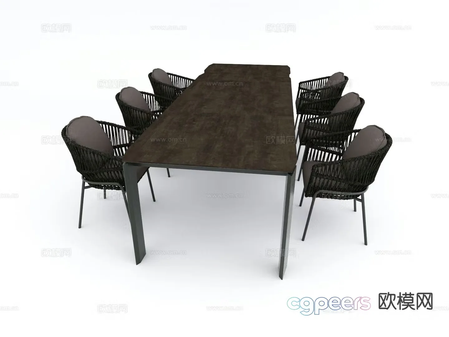 Modern outdoor table and chairs 3d model