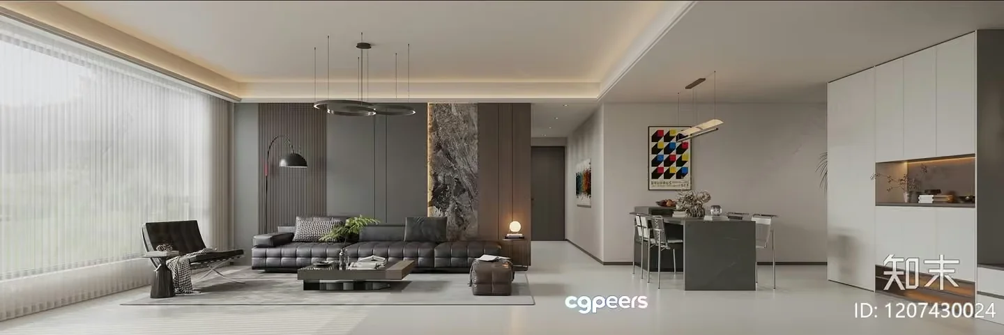 Modern Living Room 3D Model – 761 – VRAY Render