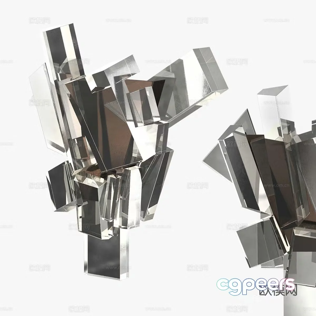 Modern minimalist ice cube wall lamp 3d model
