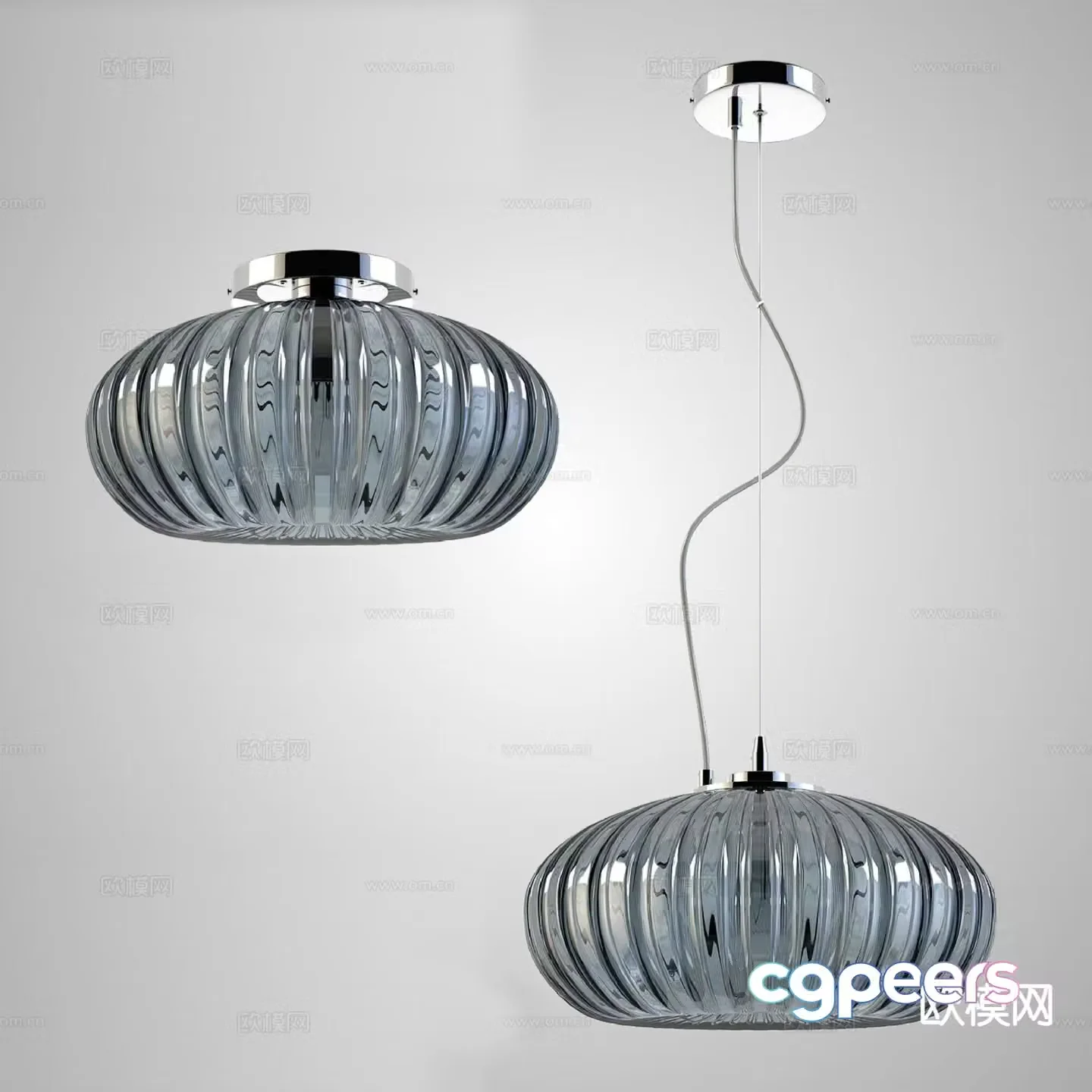 Modern glass chandelier indoor chandelier 3d model
