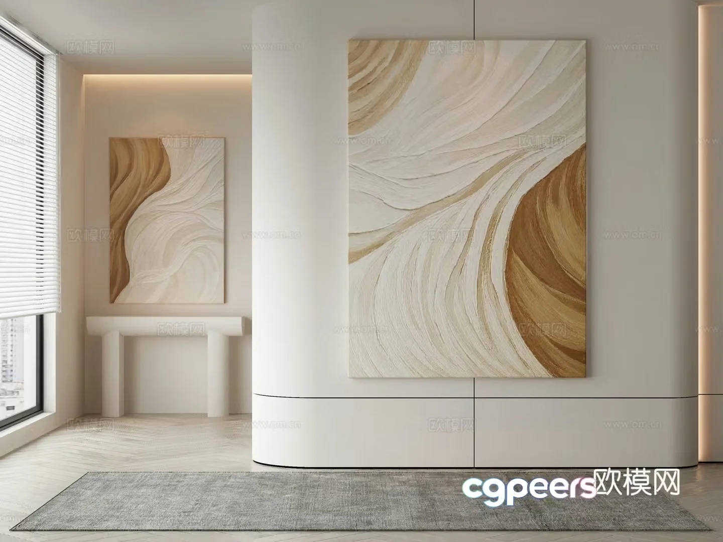 Modern decorative painting texture painting 3d model