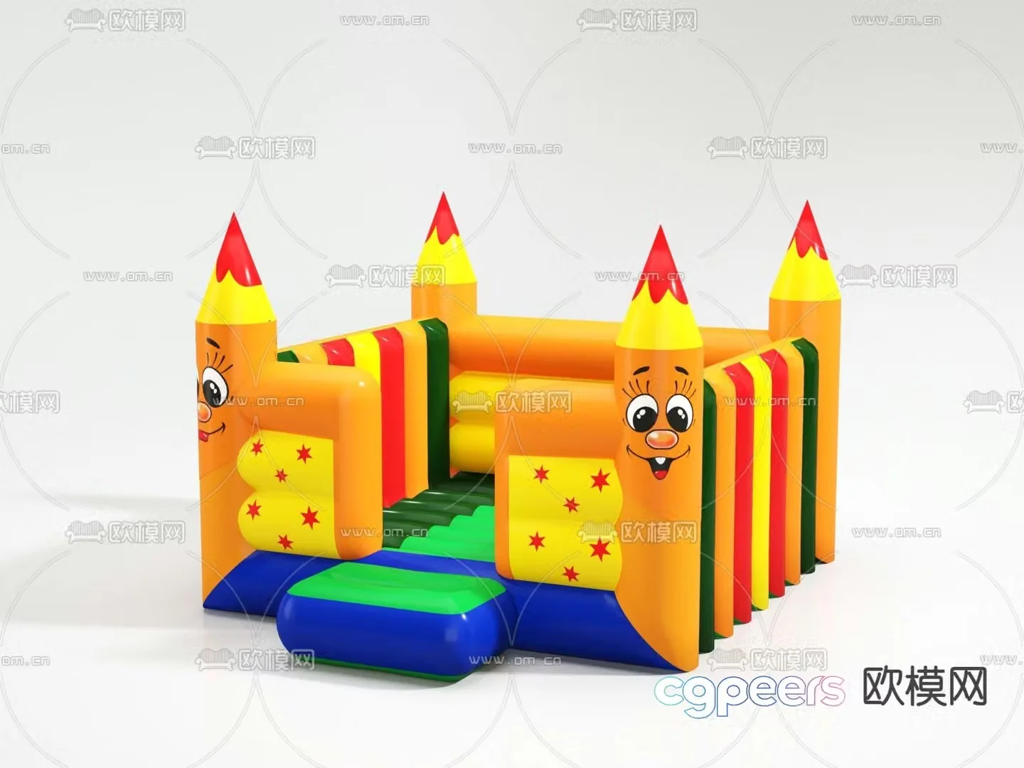 Inflatable castle naughty castle 3d model