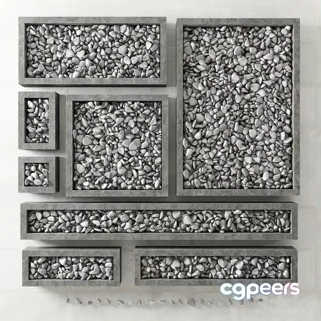 3ds Max Free – Pebble form Pebble in square shapes