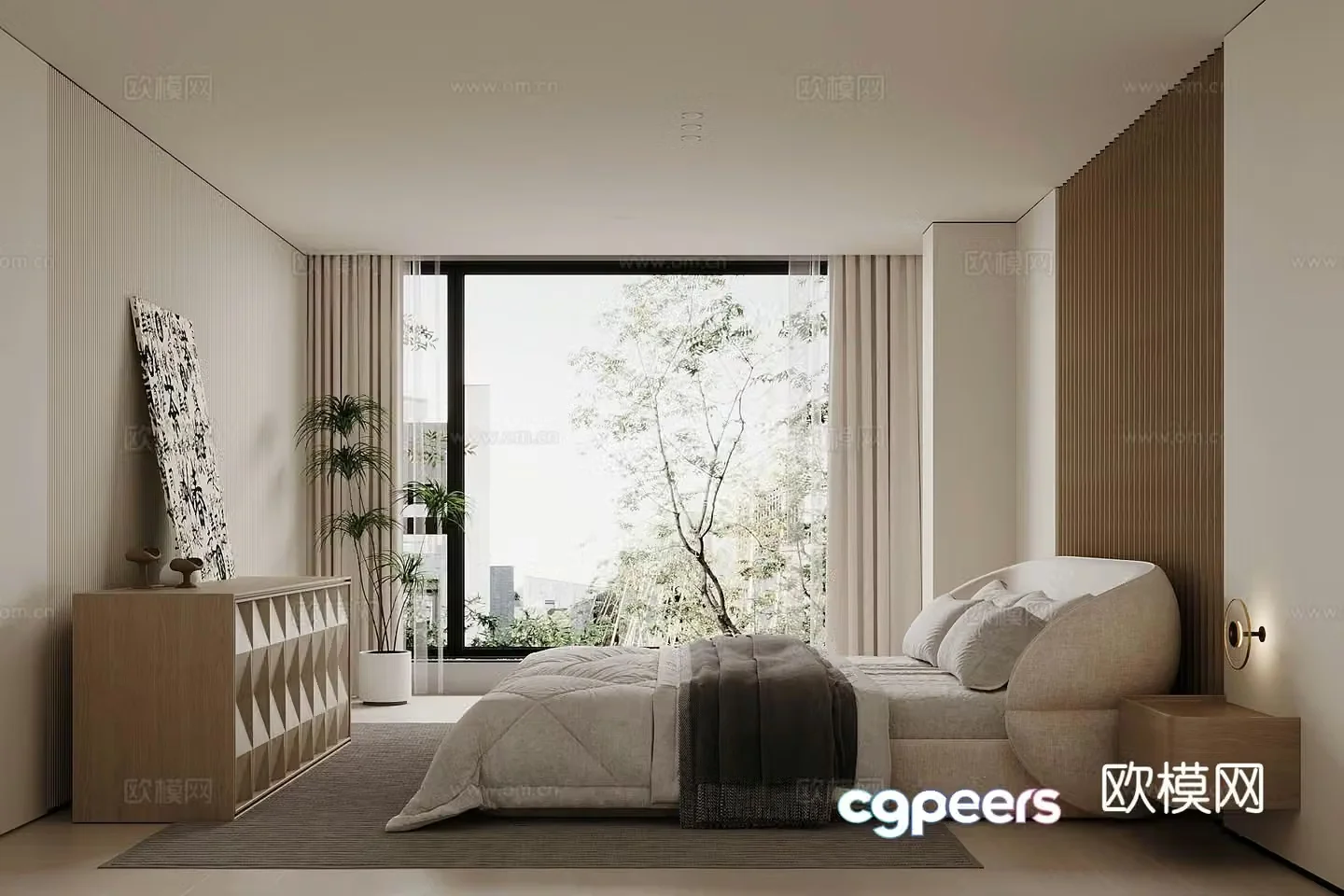 Middle style bedroom master bedroom 3D model
