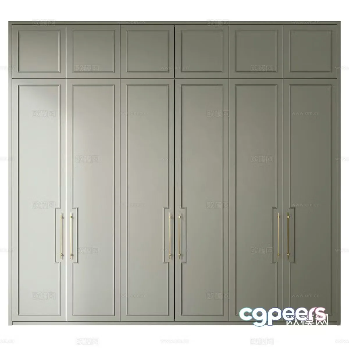 New Chinese custom wardrobe top cabinet 3D model