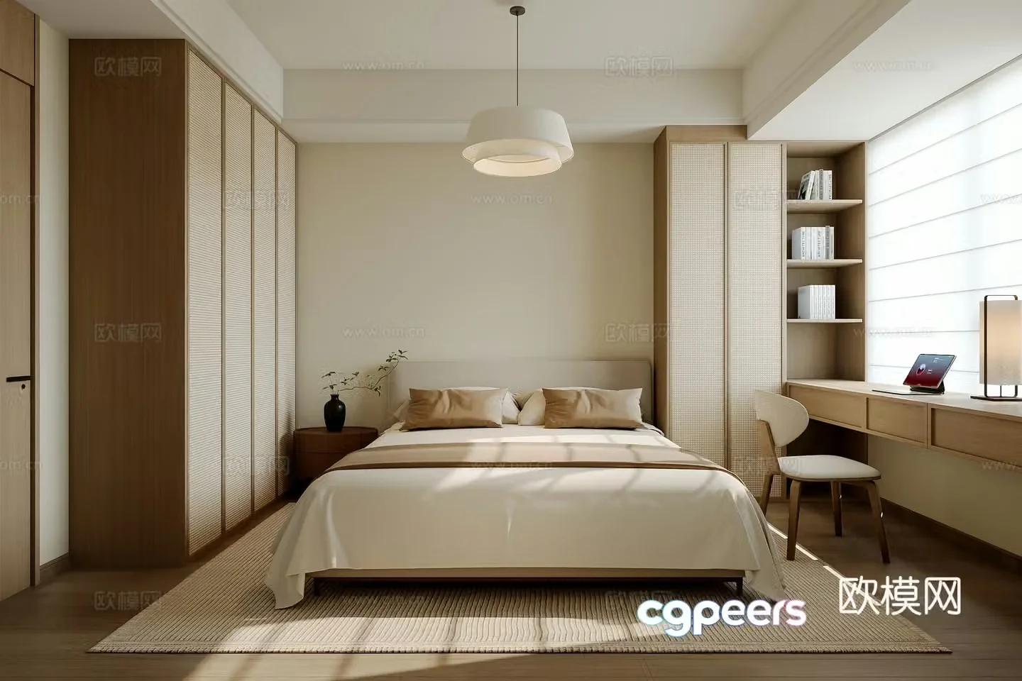 Zen New Chinese Style Home Bedroom Song Dynasty Aesthetic Bedroom 3D Model
