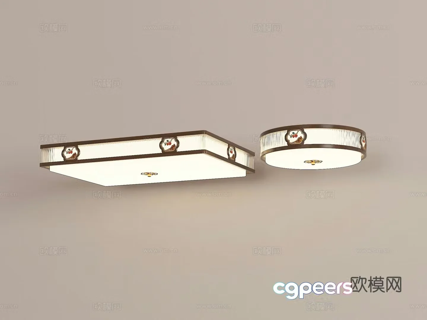 New Chinese ceiling light combination 3D model