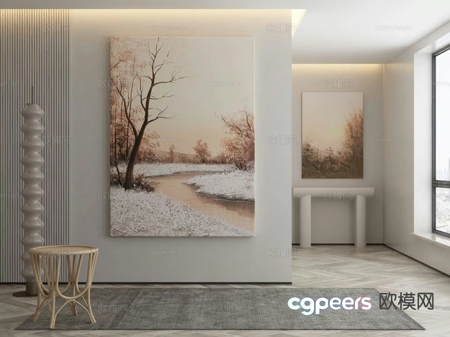Decorative painting landscape painting hanging painting 3d model