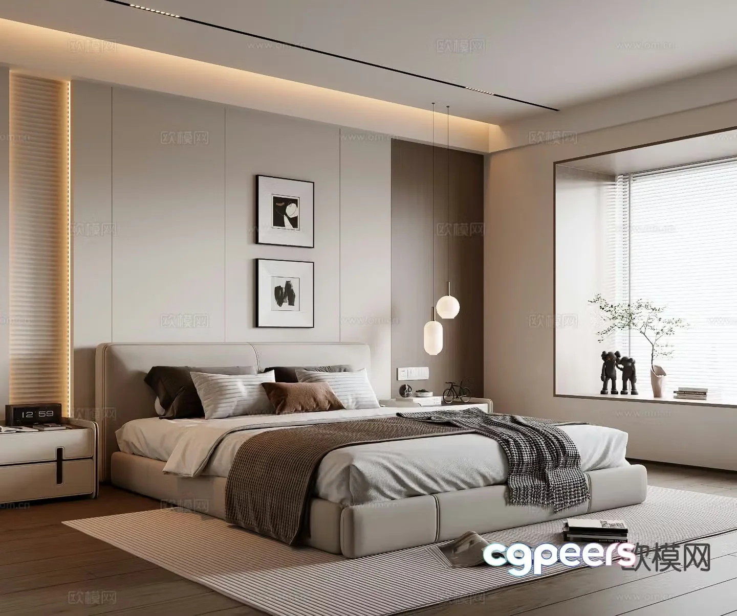 Modern bedroom master bedroom 3d model