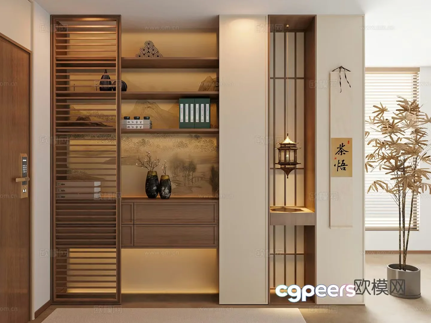 New Chinese style porch cabinet Song family porch cabinet Entrance porch cabinet Functional porch cabinet Entrance porch shoe cabinet 3D model