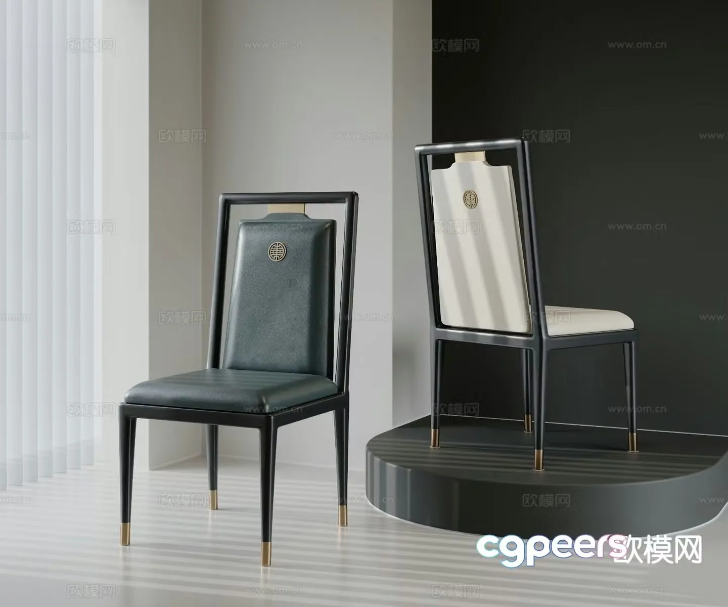 New Chinese dining chair single chair chair 3d model