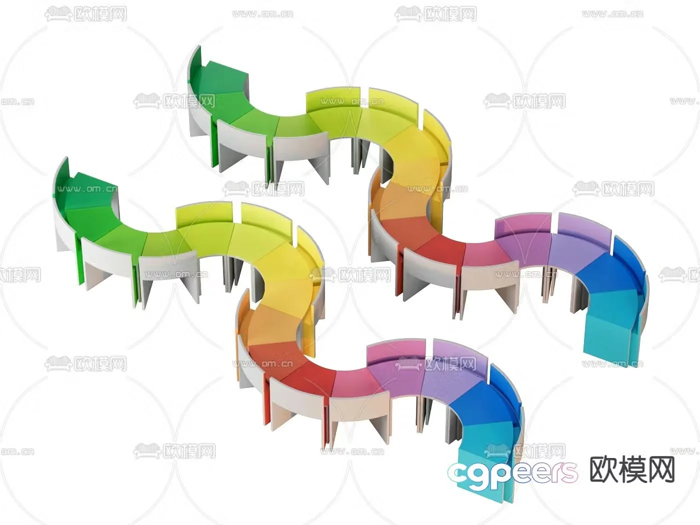 Children’s study table dining table handmade table 3d model