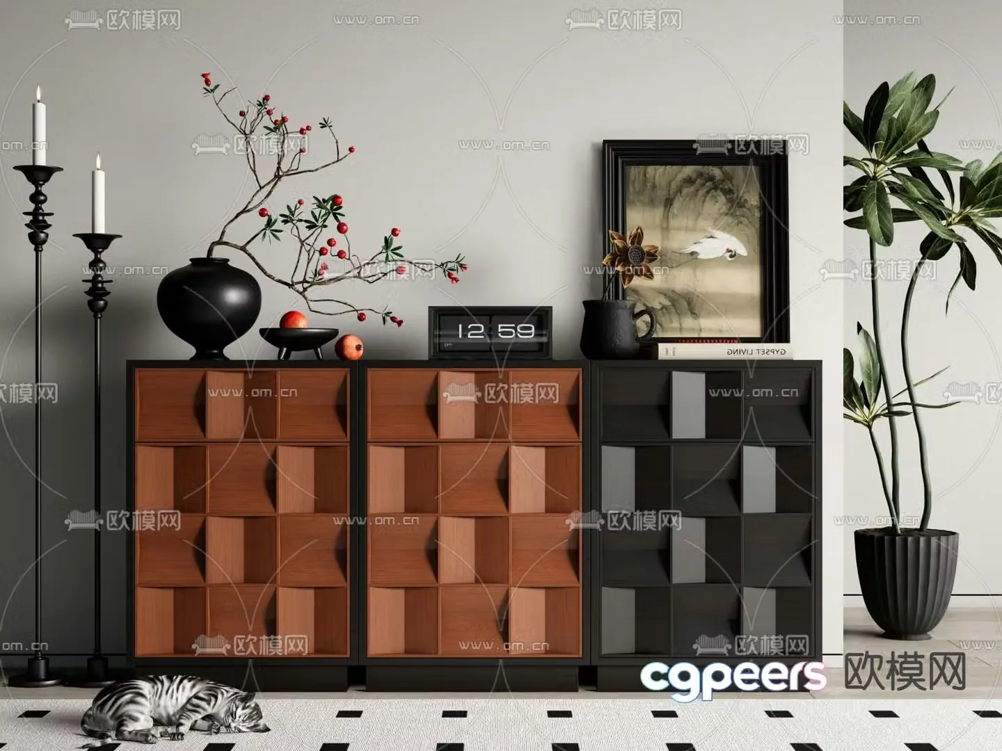 Medieval style chest of drawers 3D model
